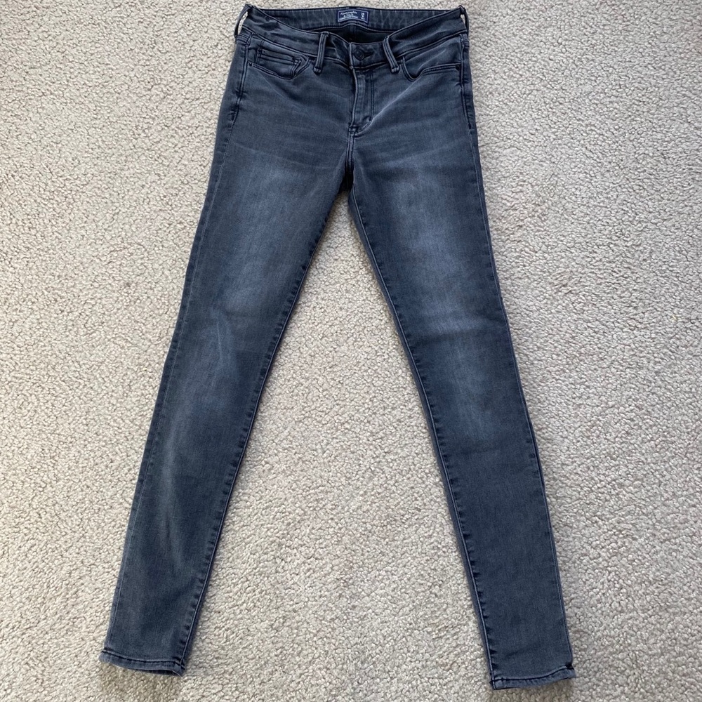 abercrombie dark grey skinny jeans 25 0